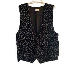 Vintage Attitudes Women's Vest Buttons Bling Made in the USA Size XXLarge